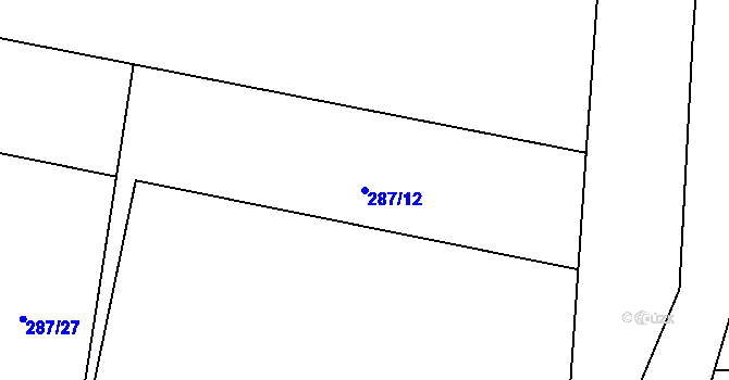 Parcela st. 287/12 v KÚ Černolice, Katastrální mapa