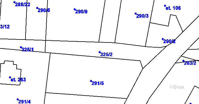 Parcela st. 325/2 v KÚ Černolice, Katastrální mapa