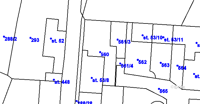 Parcela st. 560 v KÚ Černolice, Katastrální mapa