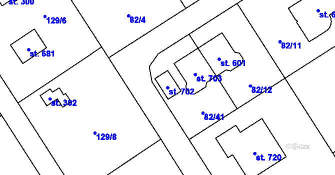 Parcela st. 702 v KÚ Černolice, Katastrální mapa