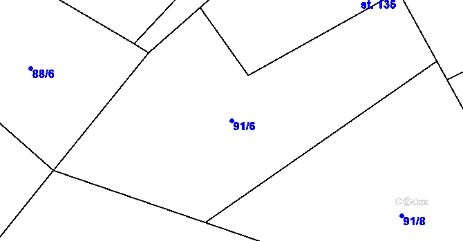 Parcela st. 91/6 v KÚ Černolice, Katastrální mapa