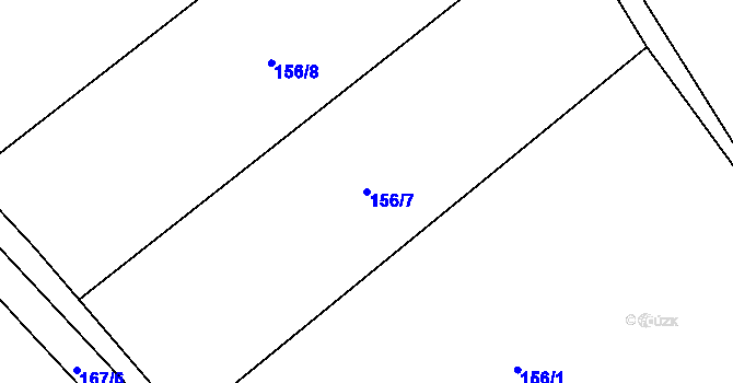 Parcela st. 156/7 v KÚ Černolice, Katastrální mapa
