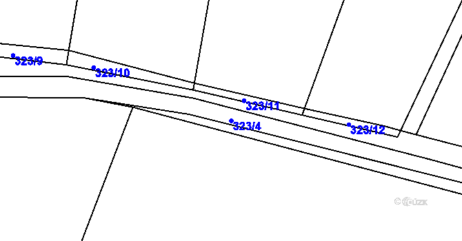 Parcela st. 323/4 v KÚ Černolice, Katastrální mapa