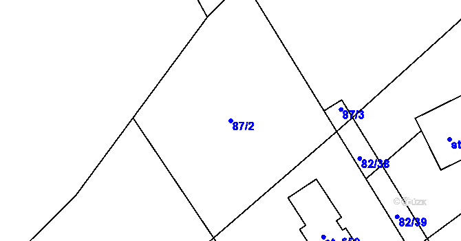 Parcela st. 87/2 v KÚ Černolice, Katastrální mapa