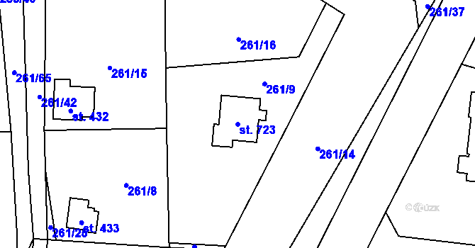Parcela st. 723 v KÚ Černolice, Katastrální mapa
