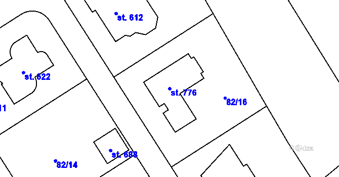 Parcela st. 776 v KÚ Černolice, Katastrální mapa