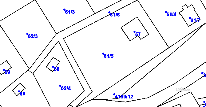 Parcela st. 61/5 v KÚ Černošice, Katastrální mapa