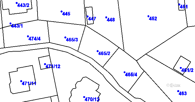 Parcela st. 465/2 v KÚ Černošice, Katastrální mapa