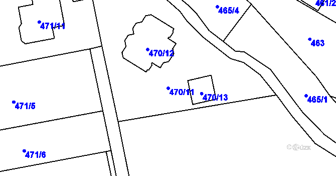 Parcela st. 470/11 v KÚ Černošice, Katastrální mapa