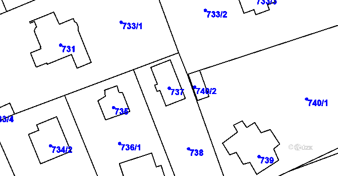 Parcela st. 737 v KÚ Černošice, Katastrální mapa