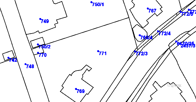 Parcela st. 771 v KÚ Černošice, Katastrální mapa