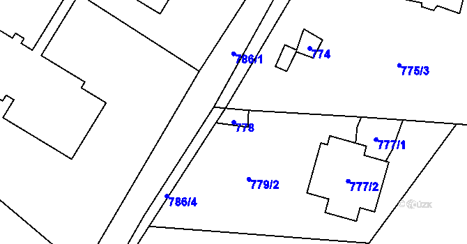 Parcela st. 778 v KÚ Černošice, Katastrální mapa