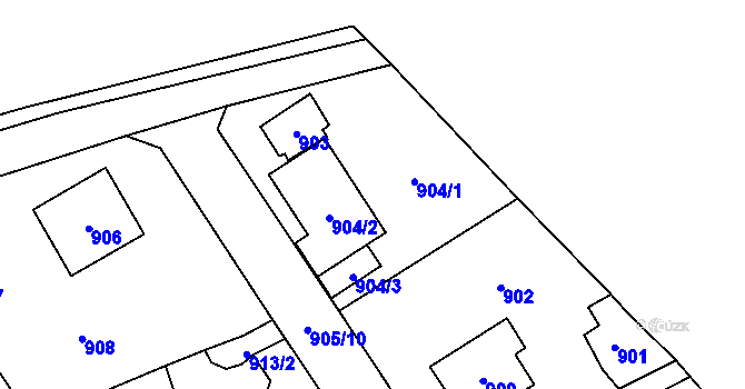 Parcela st. 904 v KÚ Černošice, Katastrální mapa