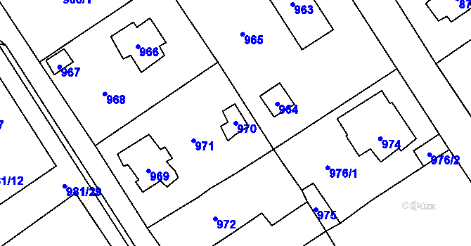 Parcela st. 970 v KÚ Černošice, Katastrální mapa