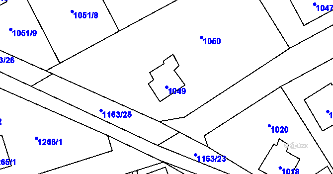 Parcela st. 1049 v KÚ Černošice, Katastrální mapa