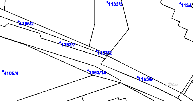 Parcela st. 1133/2 v KÚ Černošice, Katastrální mapa