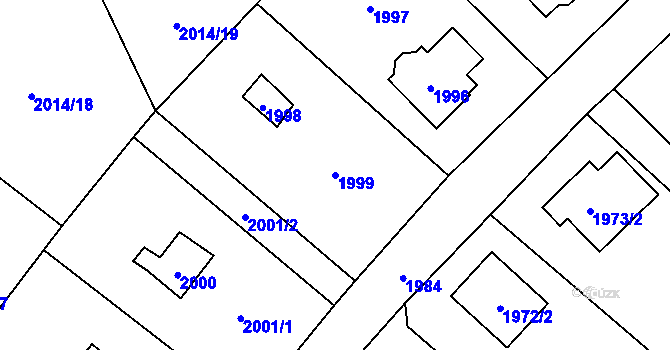 Parcela st. 1999 v KÚ Černošice, Katastrální mapa