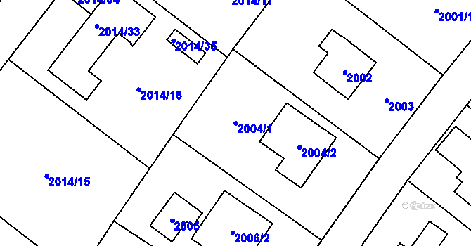 Parcela st. 2004/1 v KÚ Černošice, Katastrální mapa