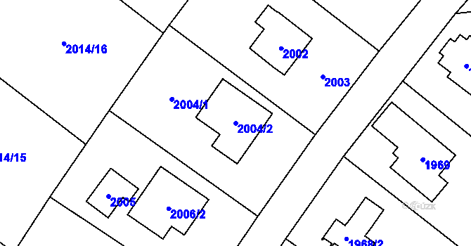 Parcela st. 2004/2 v KÚ Černošice, Katastrální mapa