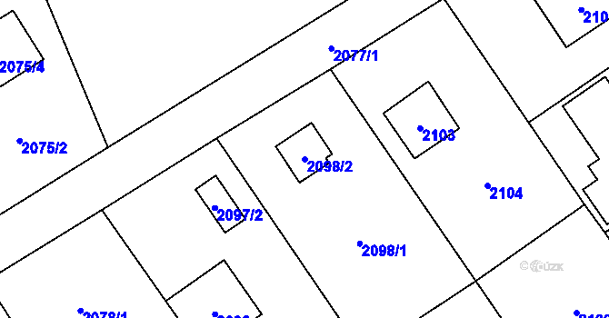 Parcela st. 2098/2 v KÚ Černošice, Katastrální mapa