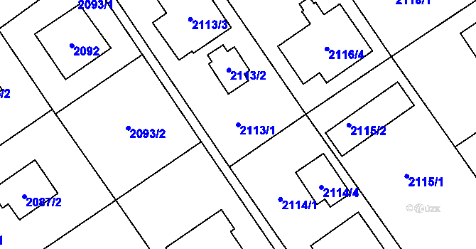 Parcela st. 2113/1 v KÚ Černošice, Katastrální mapa
