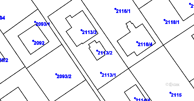 Parcela st. 2113/2 v KÚ Černošice, Katastrální mapa