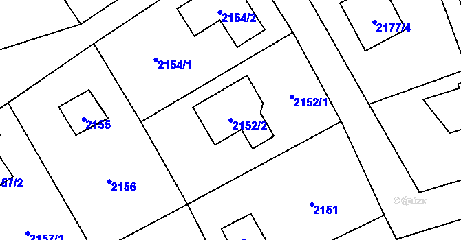 Parcela st. 2152/2 v KÚ Černošice, Katastrální mapa