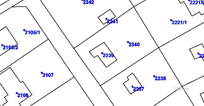 Parcela st. 2239 v KÚ Černošice, Katastrální mapa