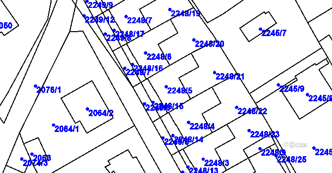Parcela st. 2248/5 v KÚ Černošice, Katastrální mapa