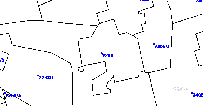 Parcela st. 2264 v KÚ Černošice, Katastrální mapa