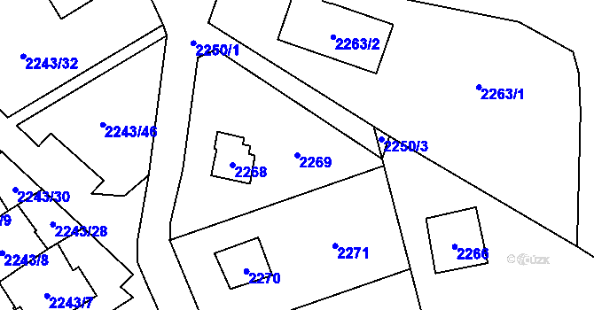 Parcela st. 2269 v KÚ Černošice, Katastrální mapa