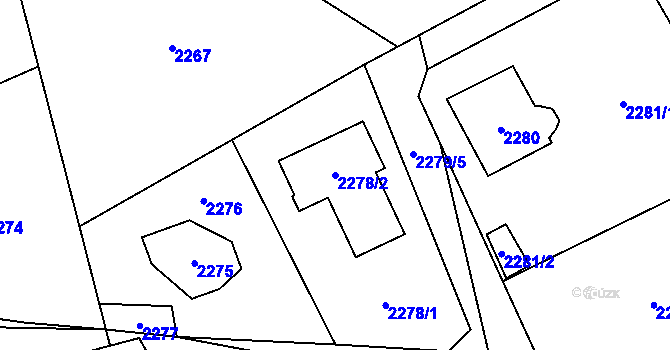 Parcela st. 2278/2 v KÚ Černošice, Katastrální mapa