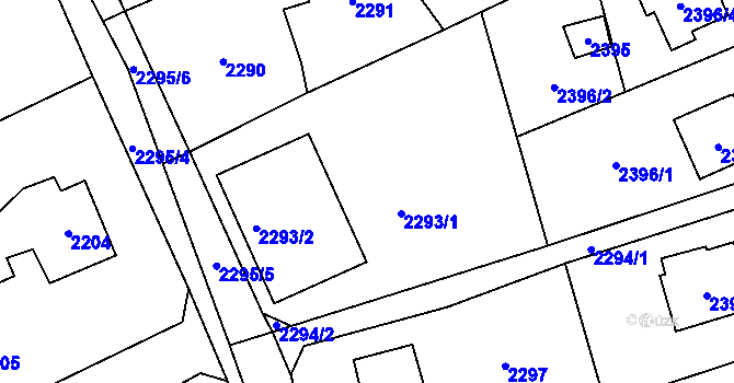 Parcela st. 2293 v KÚ Černošice, Katastrální mapa