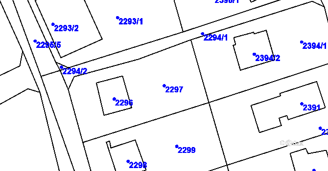 Parcela st. 2297 v KÚ Černošice, Katastrální mapa