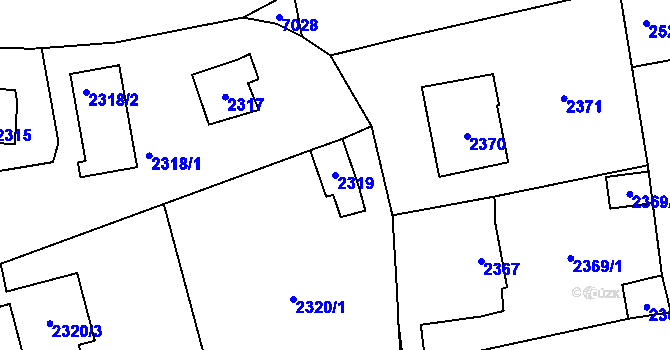 Parcela st. 2319 v KÚ Černošice, Katastrální mapa