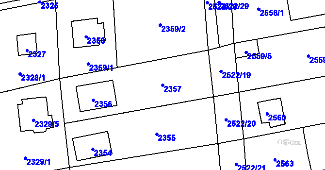 Parcela st. 2357 v KÚ Černošice, Katastrální mapa