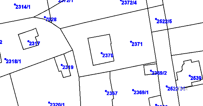 Parcela st. 2370 v KÚ Černošice, Katastrální mapa