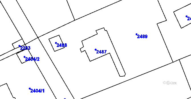 Parcela st. 2487 v KÚ Černošice, Katastrální mapa