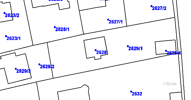 Parcela st. 2528 v KÚ Černošice, Katastrální mapa