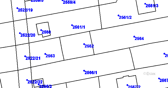 Parcela st. 2562 v KÚ Černošice, Katastrální mapa
