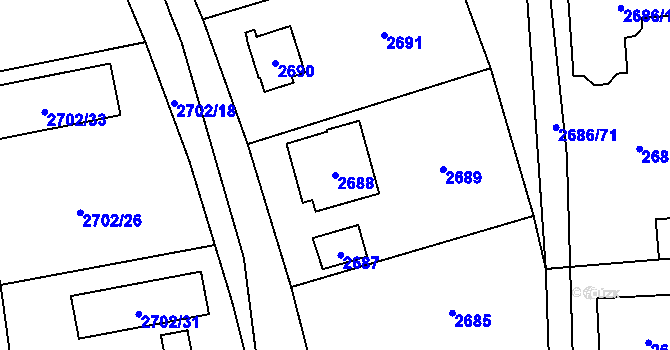 Parcela st. 2688 v KÚ Černošice, Katastrální mapa