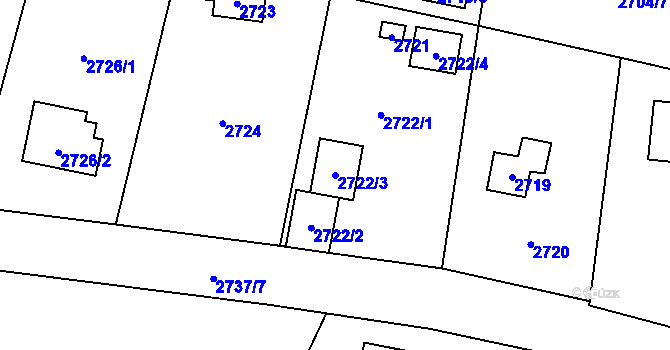 Parcela st. 2722/3 v KÚ Černošice, Katastrální mapa