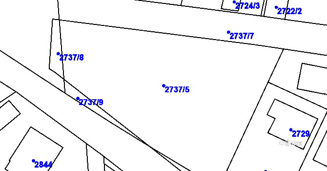 Parcela st. 2737/5 v KÚ Černošice, Katastrální mapa