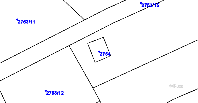 Parcela st. 2754 v KÚ Černošice, Katastrální mapa