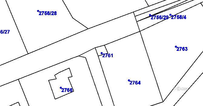 Parcela st. 2761 v KÚ Černošice, Katastrální mapa