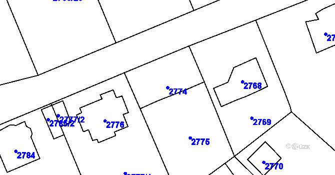 Parcela st. 2774 v KÚ Černošice, Katastrální mapa