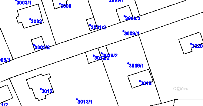 Parcela st. 3019/2 v KÚ Černošice, Katastrální mapa