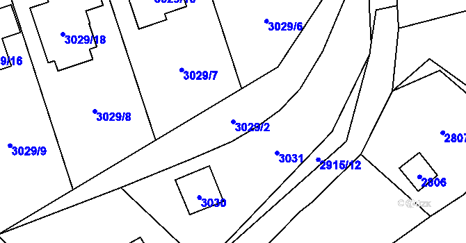 Parcela st. 3029/2 v KÚ Černošice, Katastrální mapa