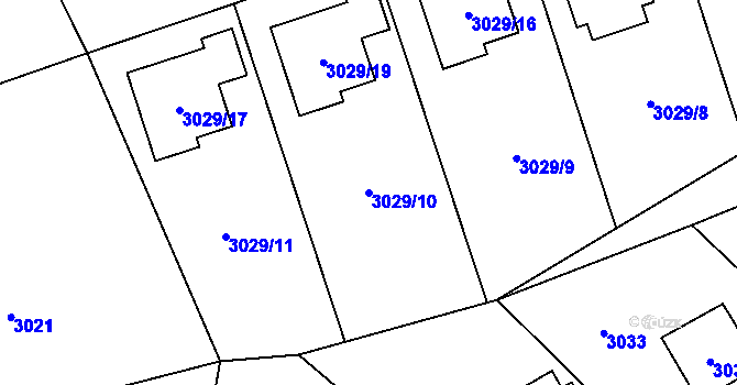 Parcela st. 3029/10 v KÚ Černošice, Katastrální mapa