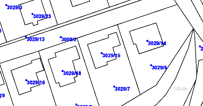 Parcela st. 3029/15 v KÚ Černošice, Katastrální mapa